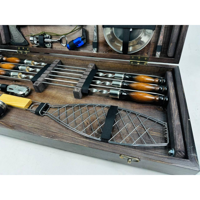 Подарунковий набір для пікніка МЕГА, ручної роботи (шампура і аксесуари)