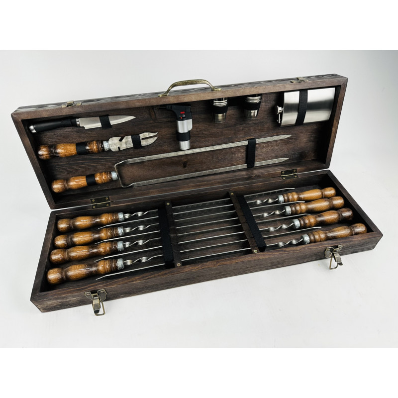 Набір шампурів у дерев'яному кейсі СКІФ Классік