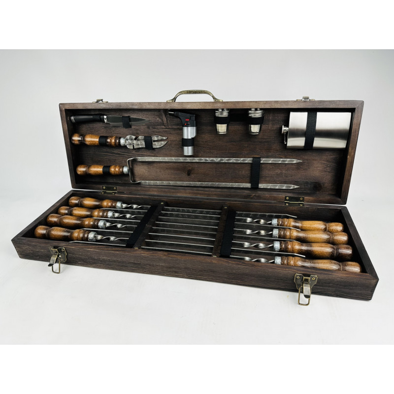 Набір шампурів у дерев'яному кейсі СКІФ Классік