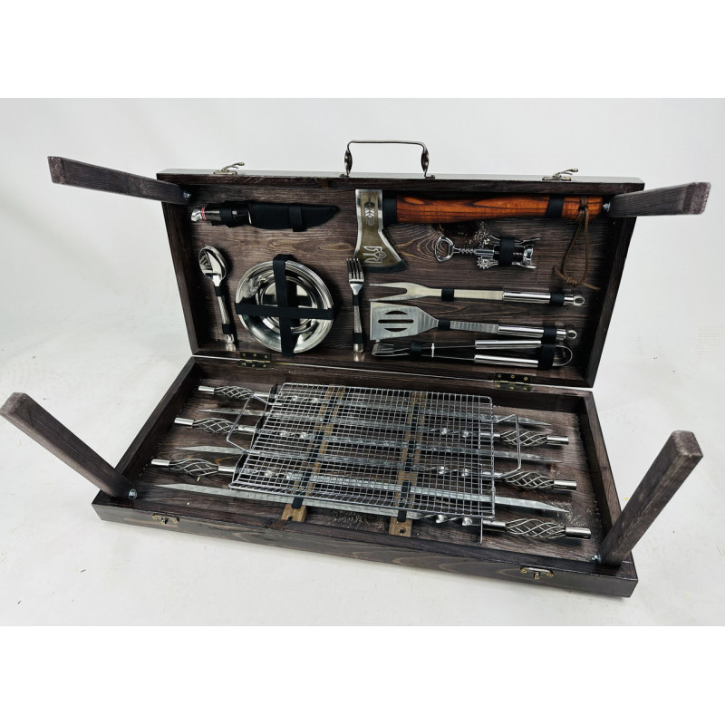 Подарунковий набір для пікніка BBQ ексклюзив, ручної роботи (шампура і аксесуари)