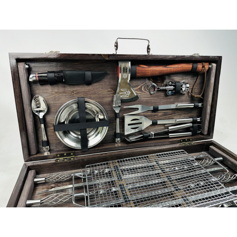 Подарунковий набір для пікніка BBQ ексклюзив, ручної роботи (шампура і аксесуари)