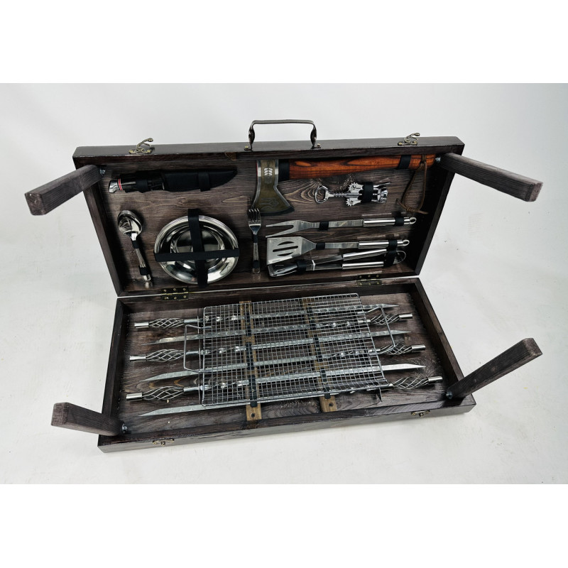 Подарунковий набір для пікніка BBQ ексклюзив, ручної роботи (шампура і аксесуари)