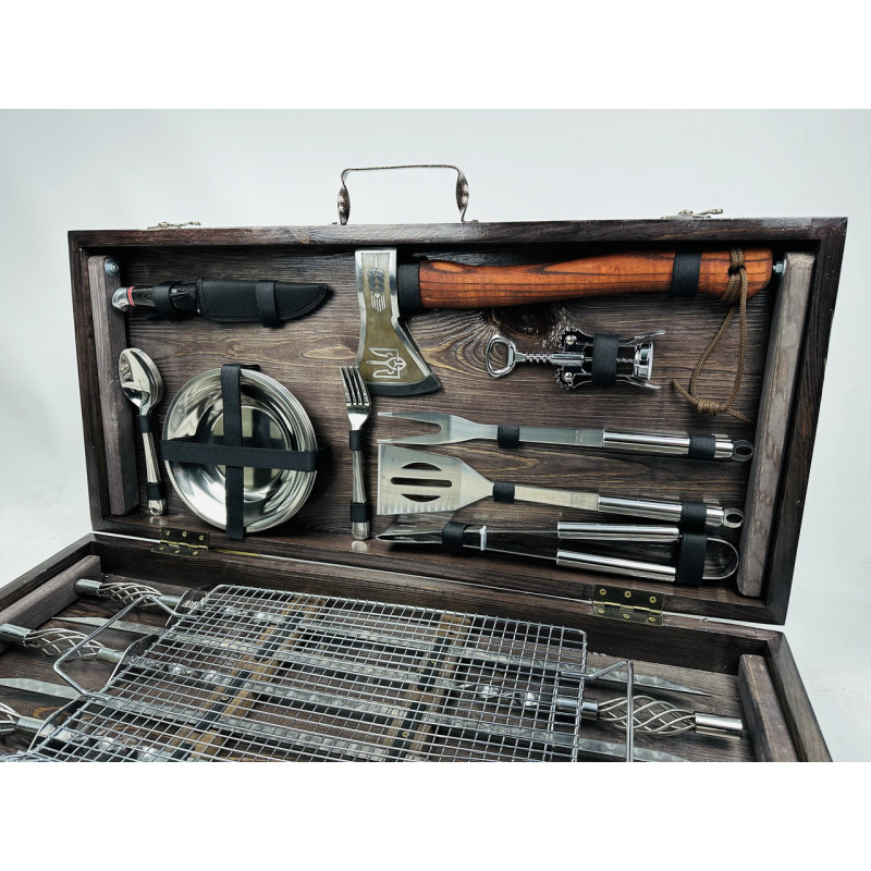 Подарунковий набір для пікніка BBQ ексклюзив, ручної роботи (шампура і аксесуари)