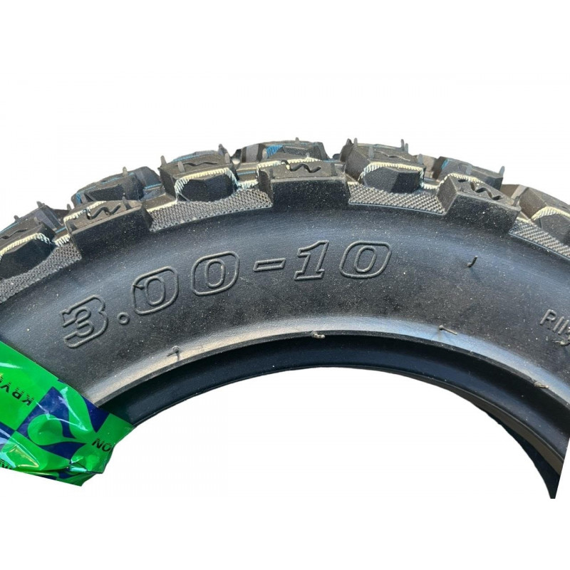 Покришка 3.00-10 49J (8PR), без камерна (TL), ЗАХИСТ ОБОДА (RUN FLAT)