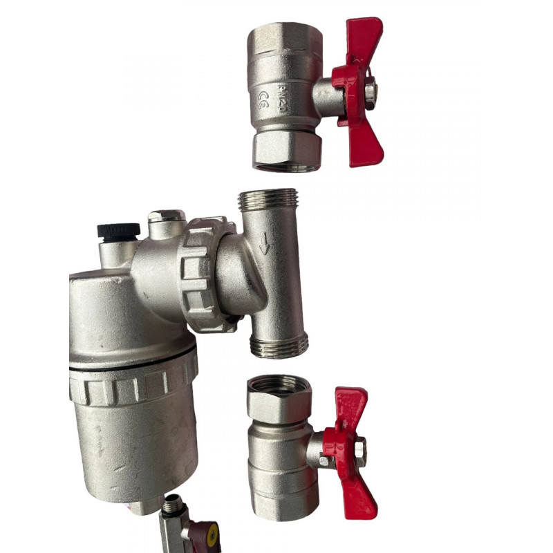 Сепаратор шламу магнітний з кранами та повітрявідвідником (латунний) 1"