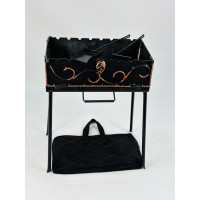 Мангал-валіза кована на 8 шампурів, 2 мм. (мангал, чохол, кочерга і совок)