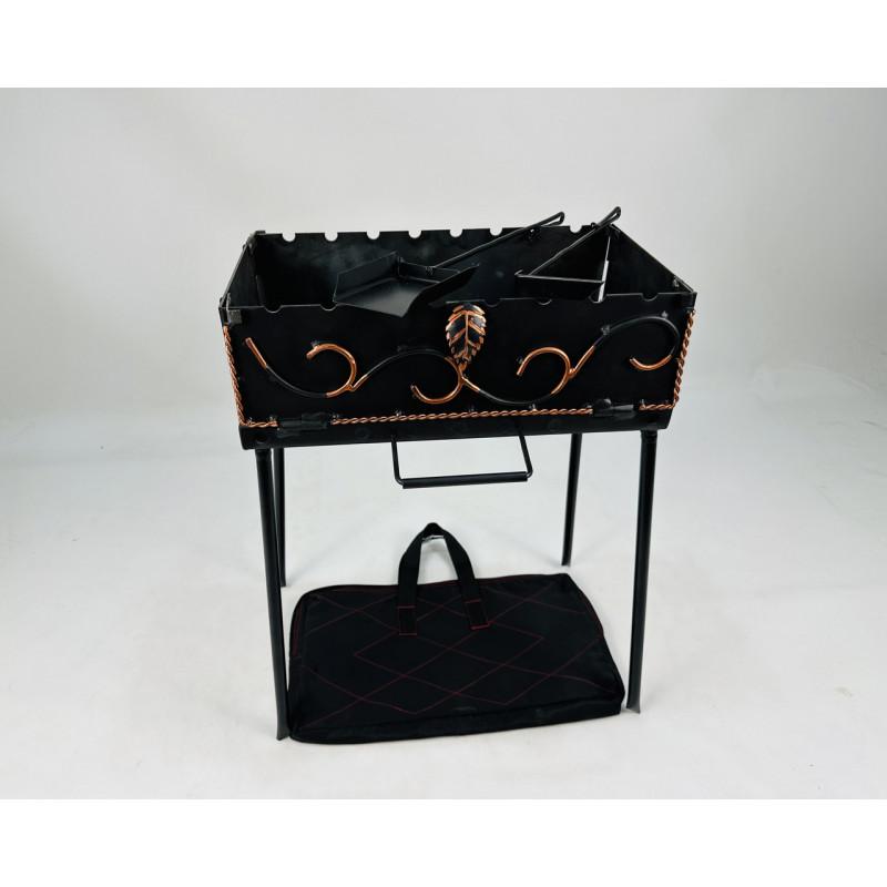 Мангал-валіза кована на 8 шампурів, 3 мм. (мангал, чохол, кочерга і совок)