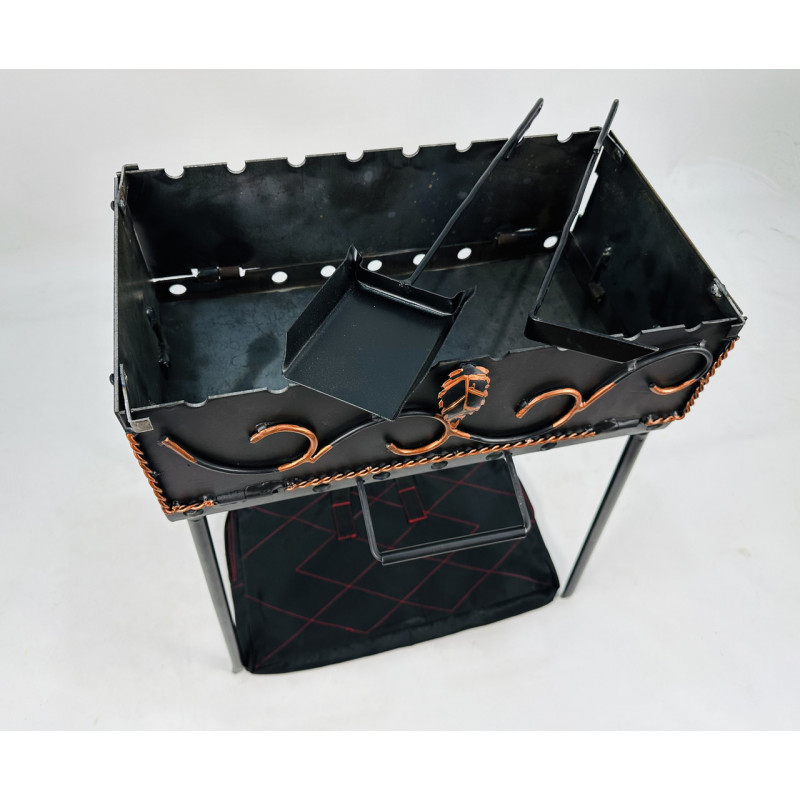 Мангал-валіза кована на 8 шампурів, 3 мм. (мангал, чохол, кочерга і совок)