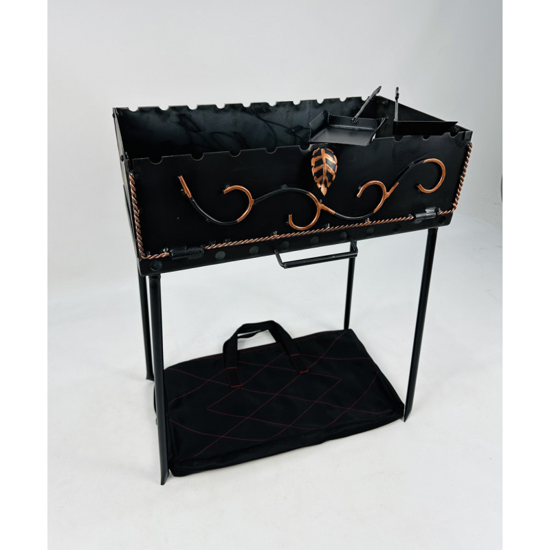 Мангал-валіза кована на 10 шампурів, 3 мм. (мангал, чохол, кочерга і совок)