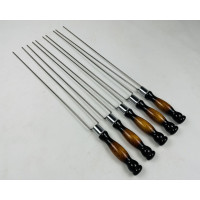 Шампур для грибів та овочів ПРЕМІУМ, з деревяною ручкою