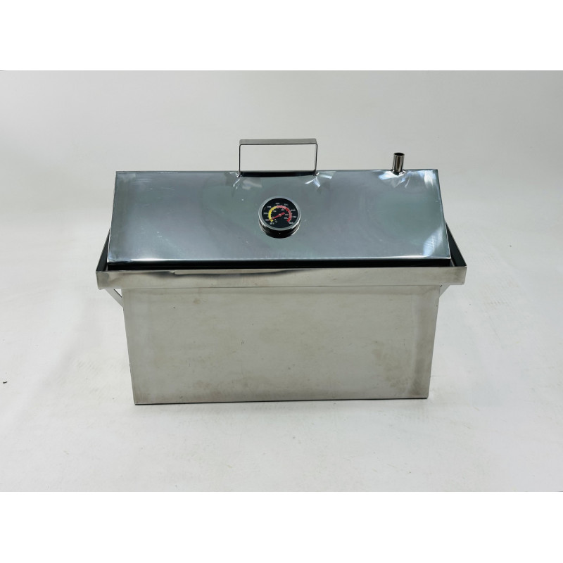 Коптильня для гарячого копчення з нержавіючої сталі 2 мм (50х30х33см.) + градусник