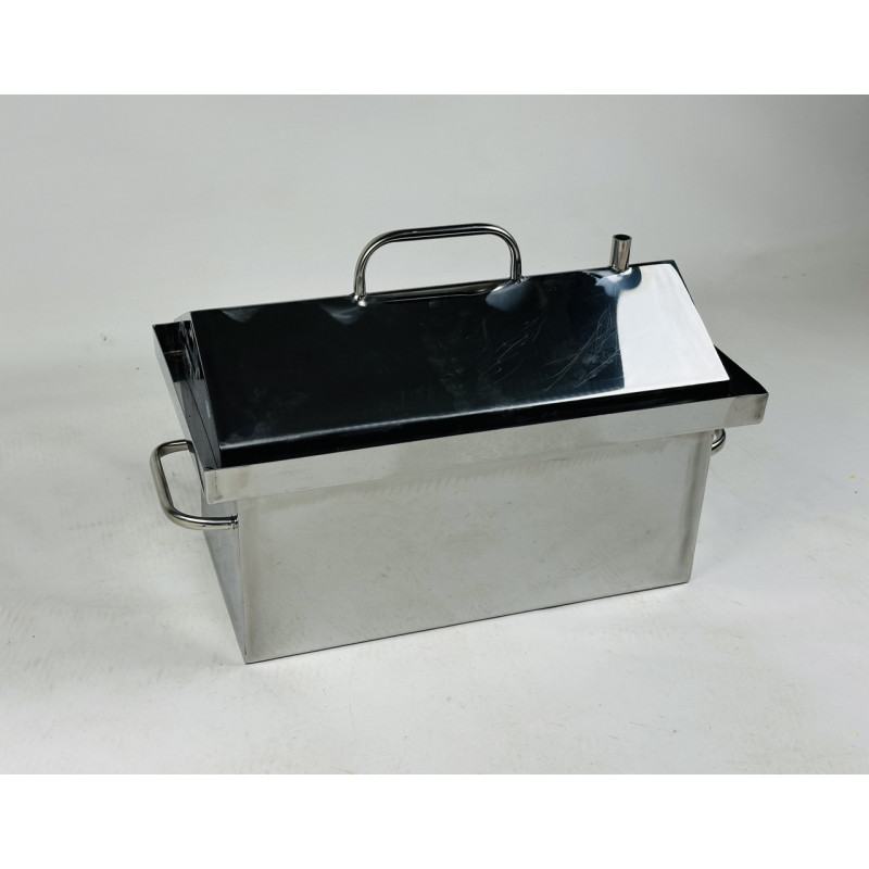 Коптильня для гарячого копчення з нержавіючої сталі 2 мм (45х25х27см.), маленька