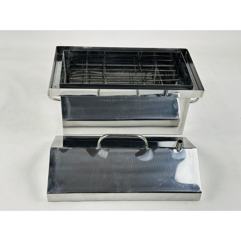 Коптильня для гарячого копчення з нержавіючої сталі 2 мм (45х25х27см.), маленька