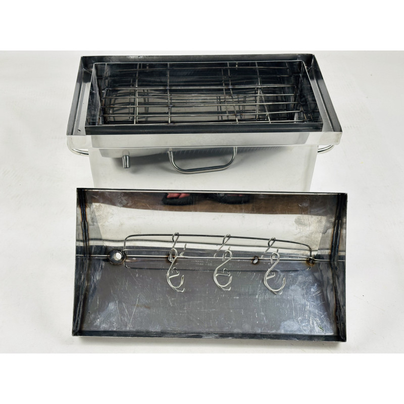 Коптильня для гарячого копчення з нержавіючої сталі 2 мм (45х25х27см.), маленька