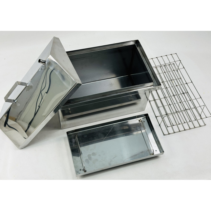 Коптильня для гарячого копчення з нержавіючої сталі 2 мм (53х33х40см.) велика