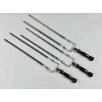 Подвійний шампур ВЕНГЕ, з деревяною ручкою