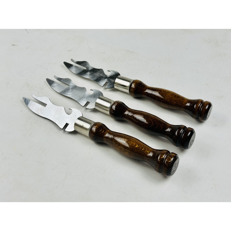 Вилка-ніж для зняття м'яса ВЕНГЕ, з деревяною ручкою