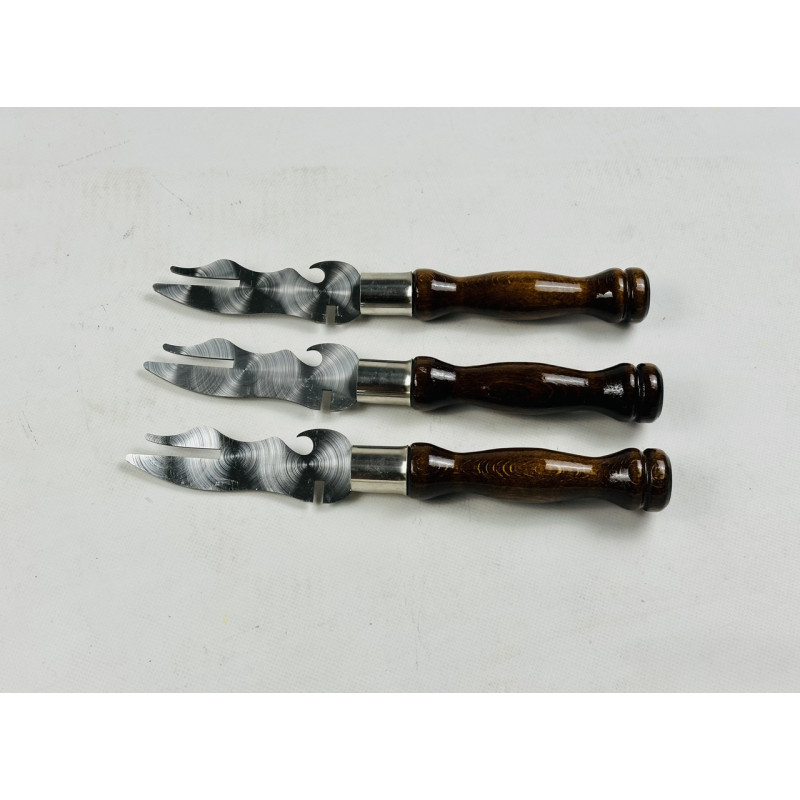 Вилка-ніж для зняття м'яса ВЕНГЕ, з деревяною ручкою