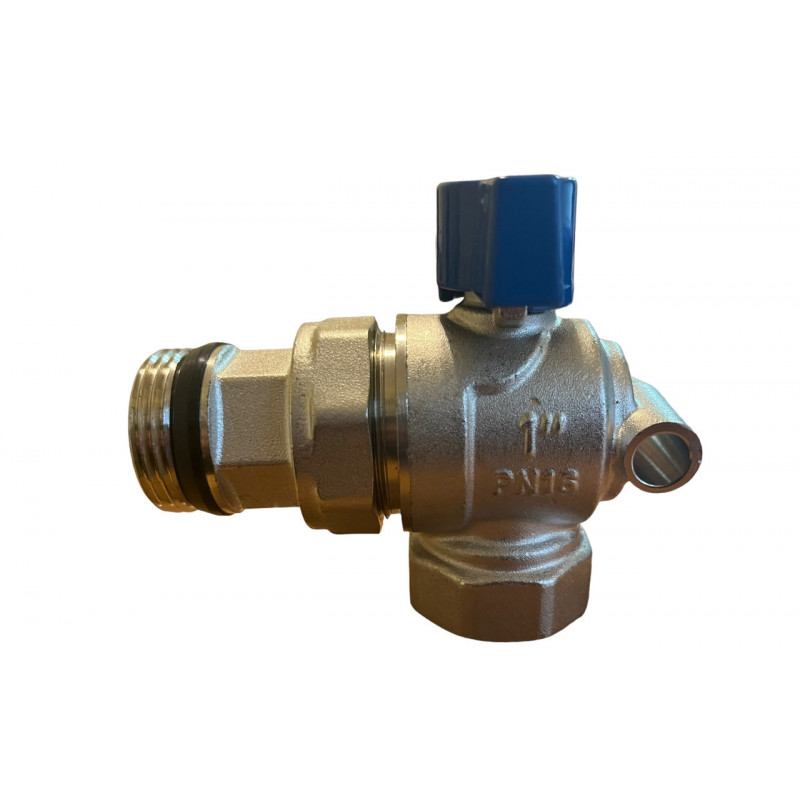 Кутовий кран з американкою 1' і термометром, (комплект -2шт "RED" + "BLUE") "Koer" Чехія