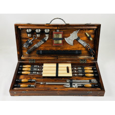 Подарунковий набір для пікніка ВОВК МАХ, ручної роботи (кейс-стіл)