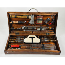 Подарунковий набір для пікніка ГЕТЬМАН, ручної роботи (кейс-стіл)