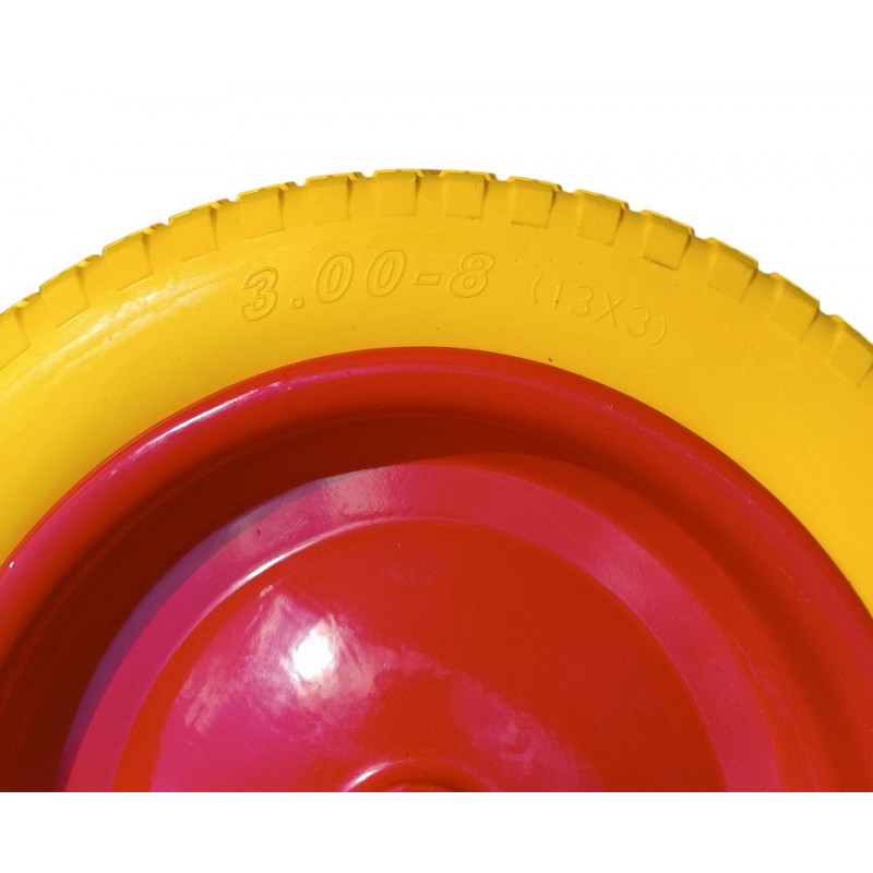 Колесо на тачку пінополіуретанове 3.00-8/20мм (13х3) діаметром 330мм