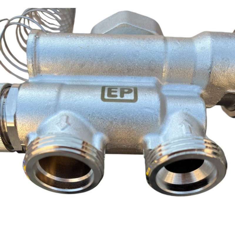 Колектор для теплої підлоги з нижнім під'єднанням у зборі на 3 контури "EUROPRODUCT" латунний.