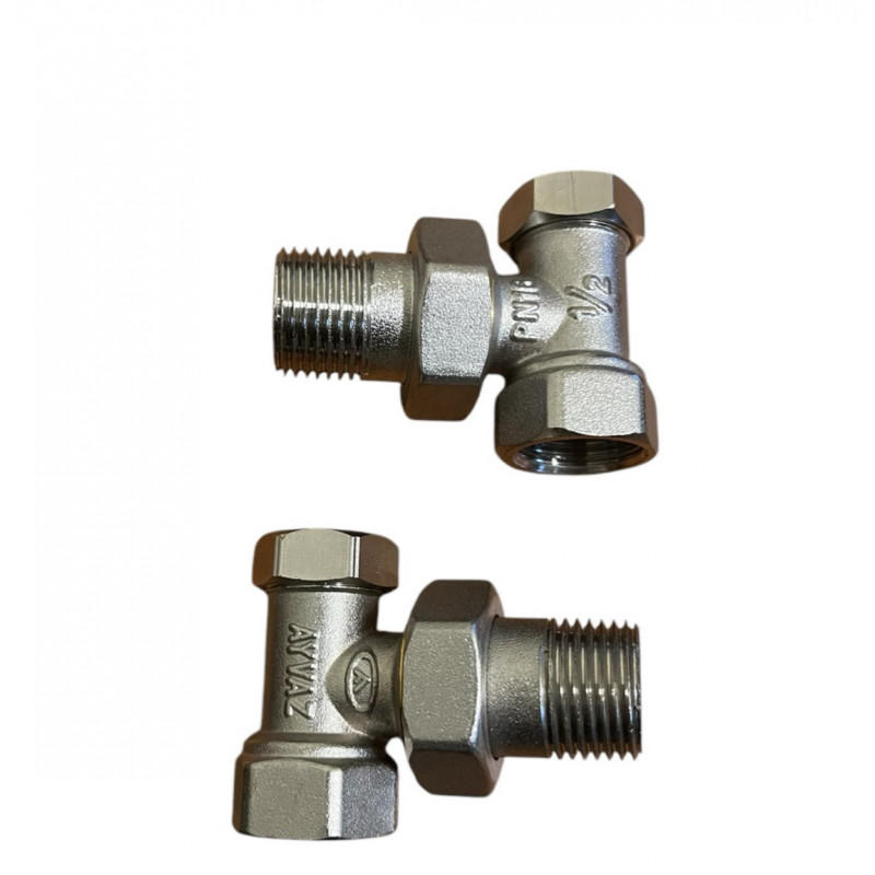 Кран радіаторний кутовий 1/2" x 1/2" (PN16) латунний, вентельний (ПАРА)