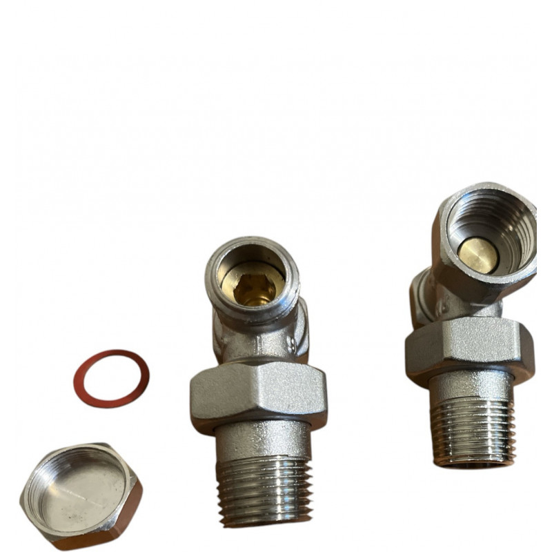 Кран радіаторний кутовий 1/2" x 1/2" (PN16) латунний, вентельний (ПАРА)