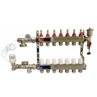 Колектор для теплої підлоги на 7 контурів у зборі, «Europroduct» НЕРЖАВІЙКА