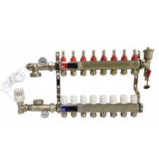 Колектор для теплої підлоги в зборі на 8 контурів, «Europroduct» НЕРЖАВІЙКА