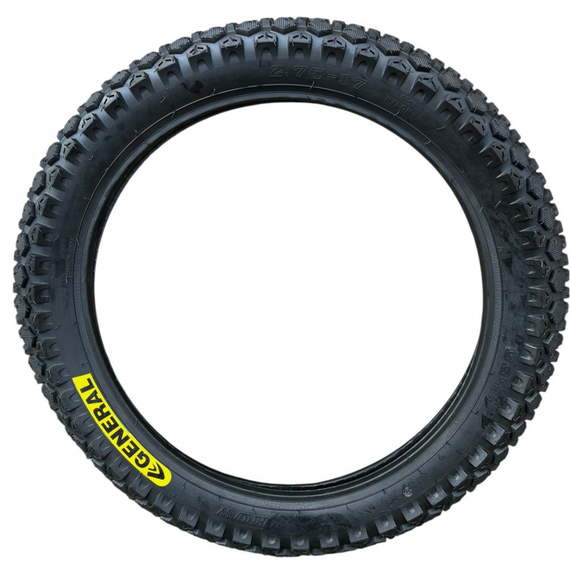 Покришка з камерою 2.75-17 M/C 47J (6PR) Max.Load 175кг Load Range C, камерна (ТT) "General" ШИПОВКА