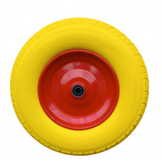 Колесо на тачку пінополіуретанове 4.00-8/16 мм (4.80/4.00-8) діаметром 390 мм