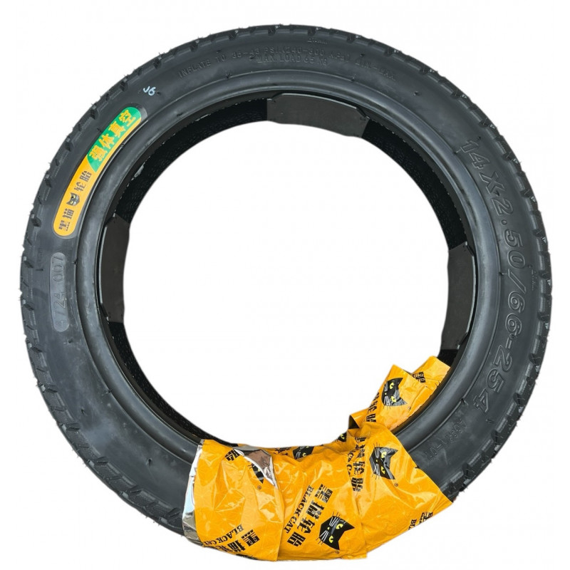 Покришка 14x2.50 / 66-254 на скутер, безкамерна (TL),  6PR, "BLACK CAT"
