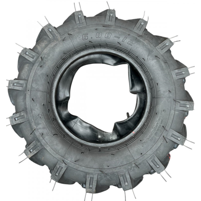 Шина з камерою 6.00-12 10PR (MaxLoad: 405кг, 32 шипи) для мотоблока, мінітрактора, культиватора