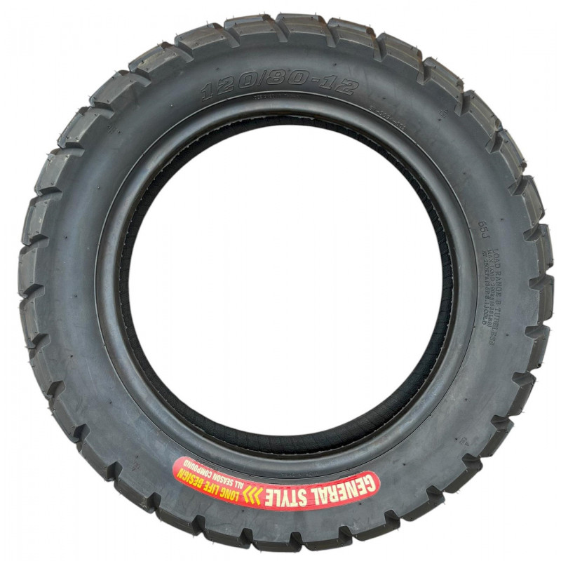 Мотошина 120/80-12 M/C 65J (до 100км/г) безкамерна (TUBELESS/TL) , "General Style"