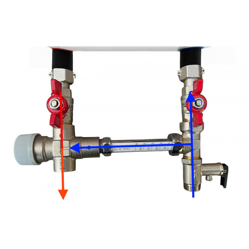 Змішувач термостатичний для бойлерів та водонагрівачів, 1/2" КОМПЛЕКТ "Koer" Чехія
