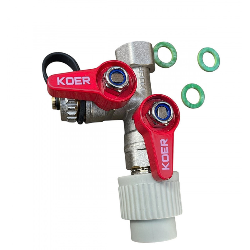 Комплект кранів для під'єднання бойлера та водонагрівача, 1/2" КОМПЛЕКТ "Koer" Чехія