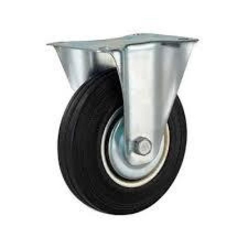 Колесо 100 мм на чорній гумі, не поворотне (глухе)