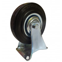 Колесо 125 мм на чорній гумі, не поворотне (глухе)