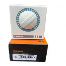 Механічний термостат CEWAL RQ01 (діапазон 5-30 °C), навантаження до 16 A, настінний, Італія