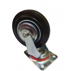 Колесо 160 мм поворотне, на чорній гумі