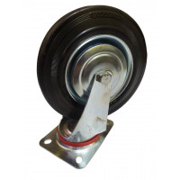 Колесо 200 мм на чорній гумі, поворотне