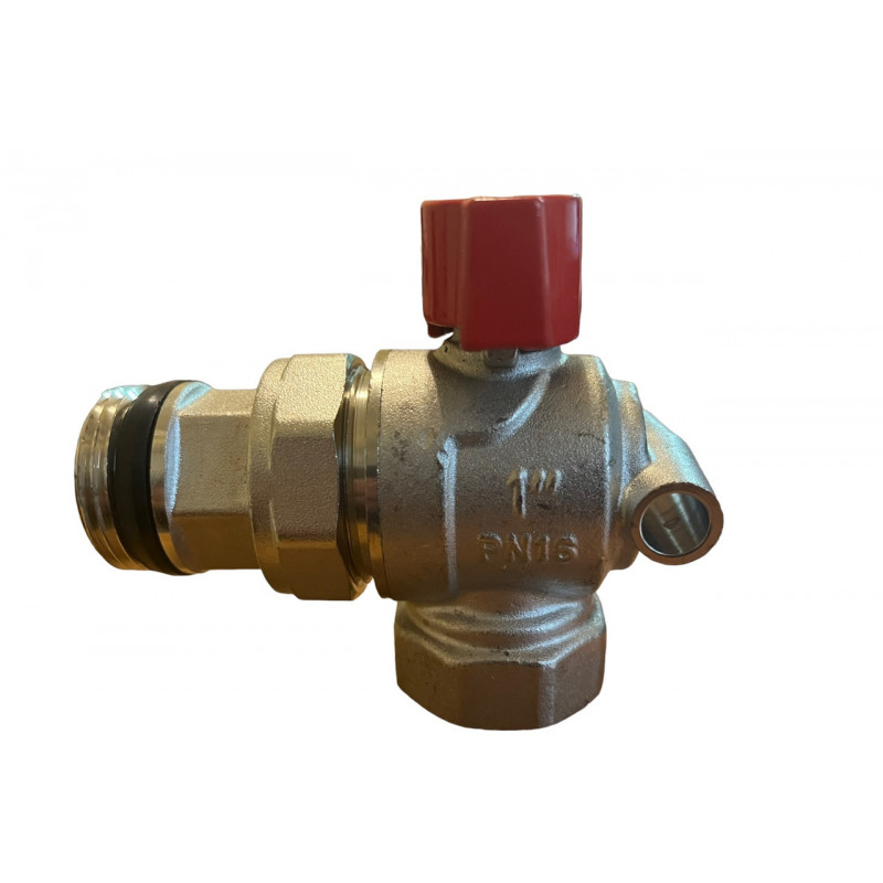 Кран кутовий з американкою 1", з термометром, "Koer" Чехія