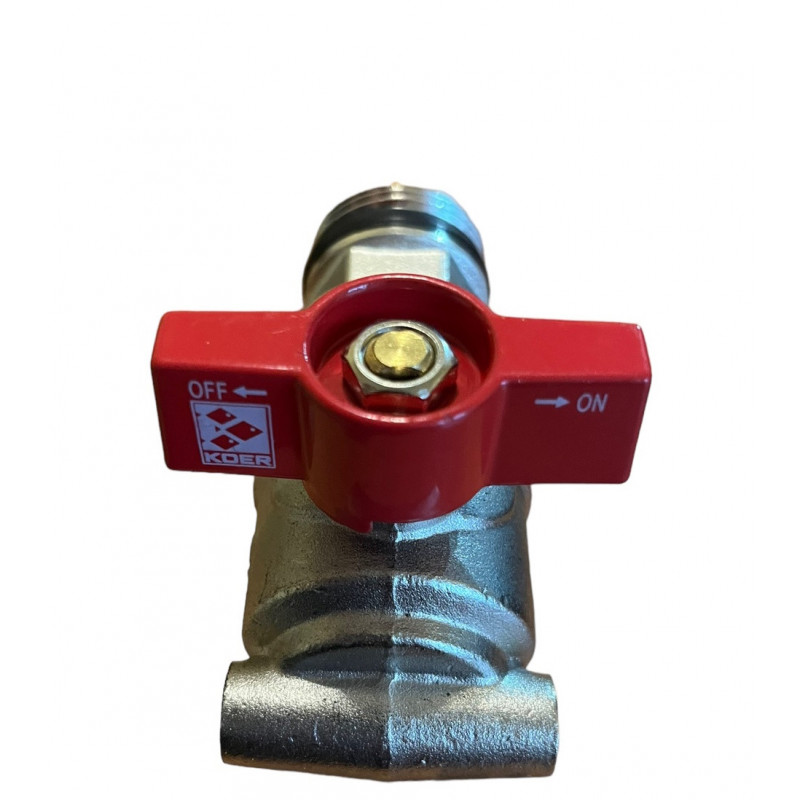 Кран кутовий з американкою 1", з термометром, "Koer" Чехія