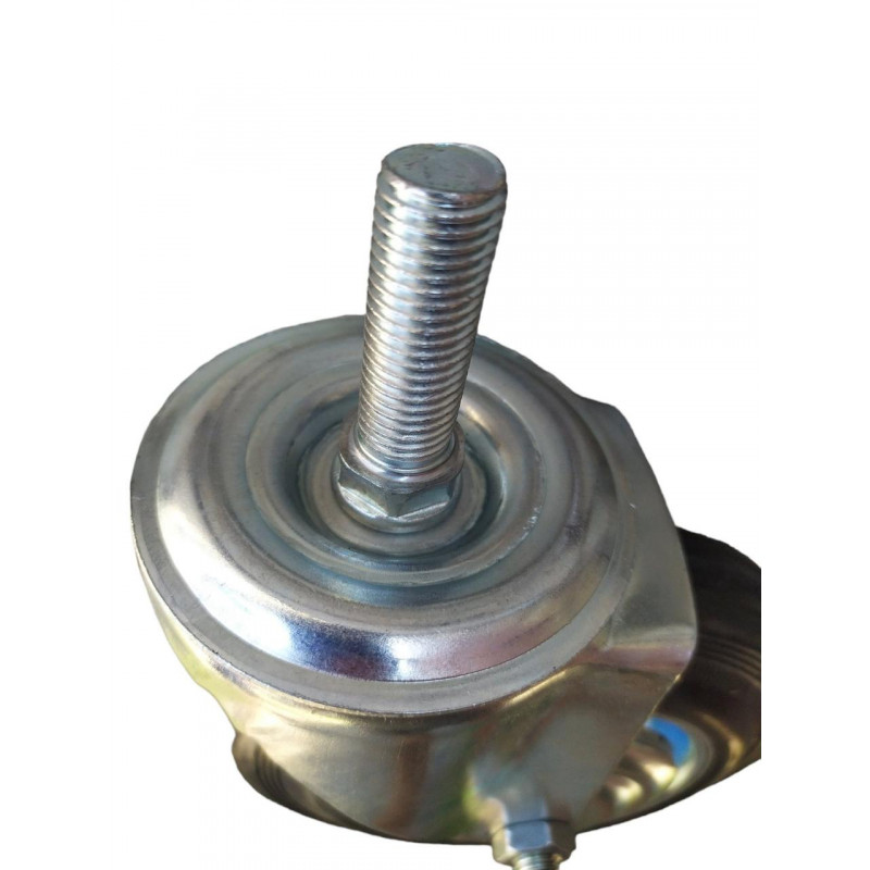 Колесо поворотне на чорній гумі зі штировим кріпленням, діаметр 160 мм