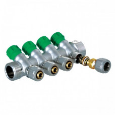 Колектор вентильний з фітингом 3/4"x16/4 виходу KR латунний (Чехія)