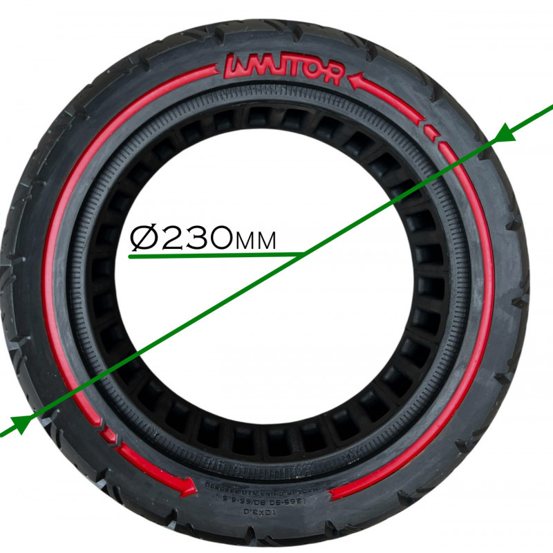 Суцільнолита шина 10х3.0 (255-80, 80/65-6.5) на диск 6.5 дюйма, Безкамерна, АНТИПРОКОЛЬНА