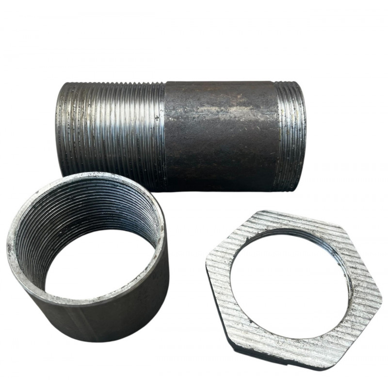 Згін у зборі 2" (DN50) з муфтою й контргайкою, сталевий (2 мм)