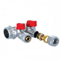 Колектор Koer KR.1125-2 3/4"x2 WAYS з кульовими кранами і фітингом